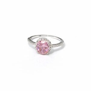 Anel Zircônia Rosa