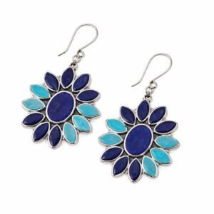 Brinco Nepal Lápis Lazuli e Turquesa