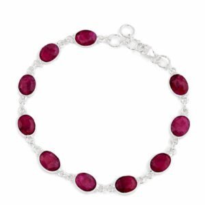 Pulseira Oval Rubi Facetada