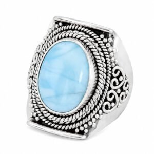 Anel Larimar Trabalhado
